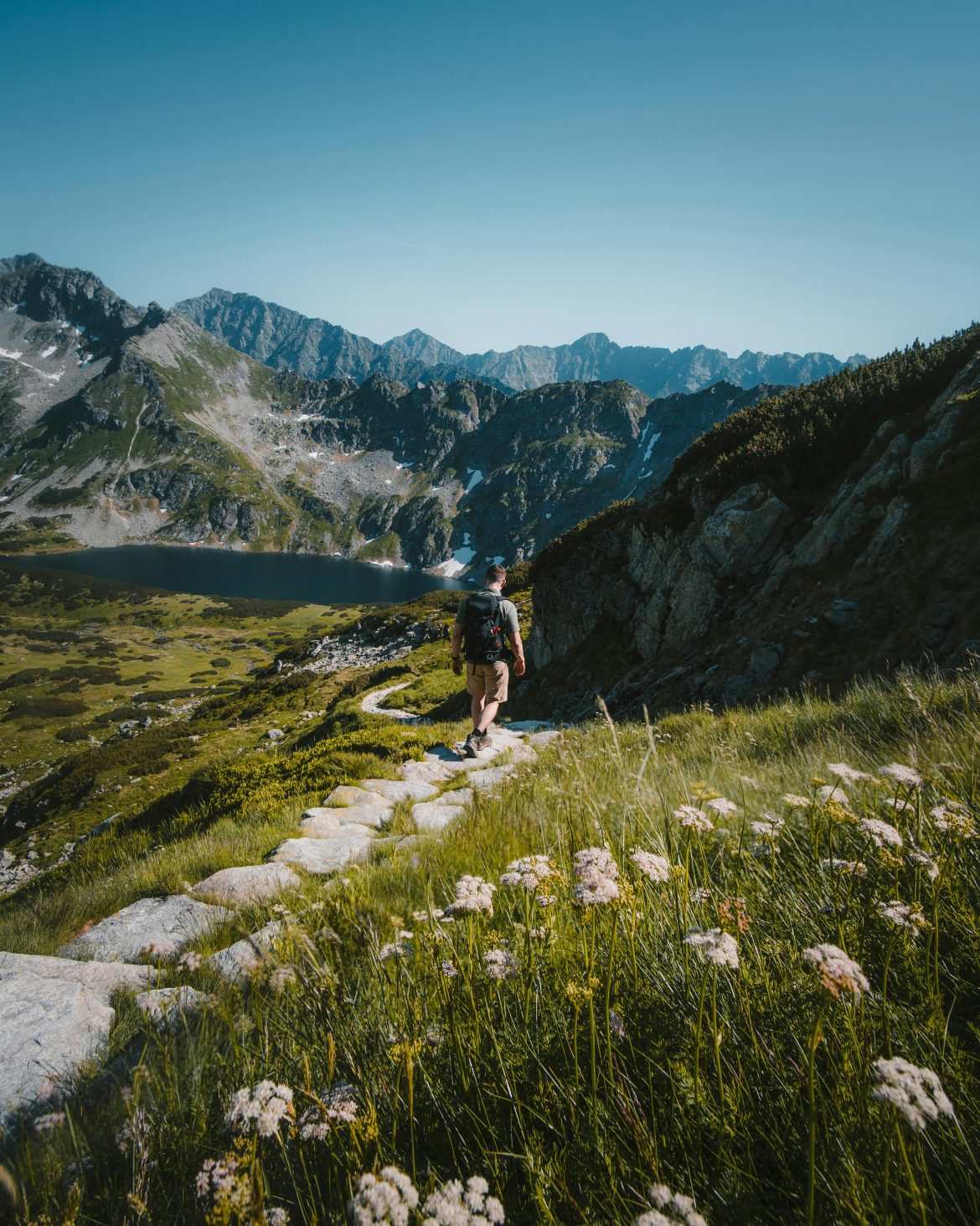 Hiker in Polish mountains