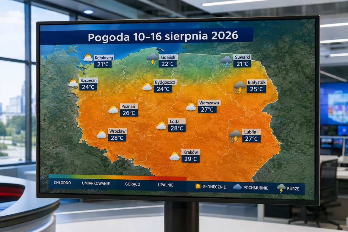 Pogoda na tydzień 10–16 sierpnia 2026 w Polsce. Gdzie będzie upał, a gdzie przejdą burze?