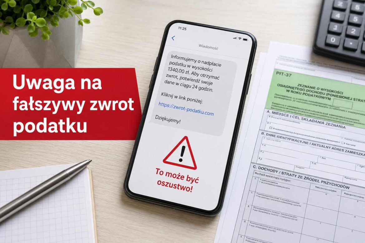 Dostałeś wiadomość o zwrocie podatku? Urząd Skarbowy ostrzega przed nowym phishingiem