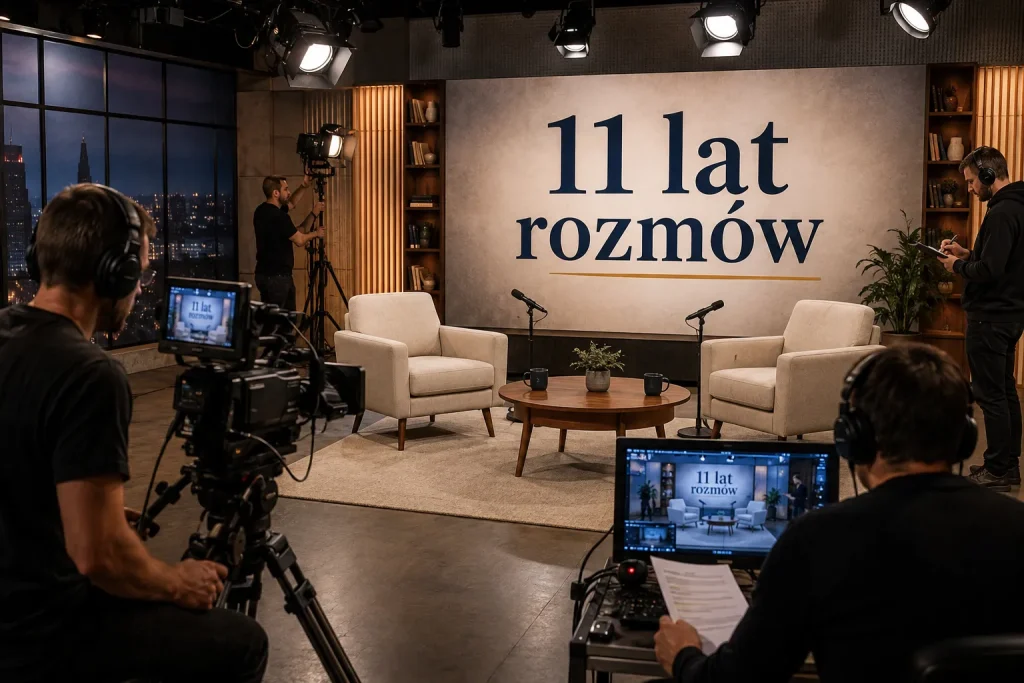  Krzysztof Ibisz w studiu programu „Demakijaż”.