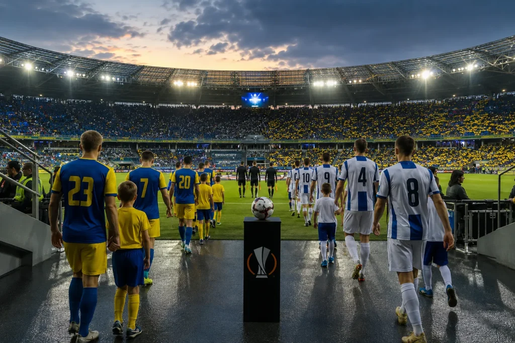  stadion piłkarski podczas wieczornego meczu Ligi Europy