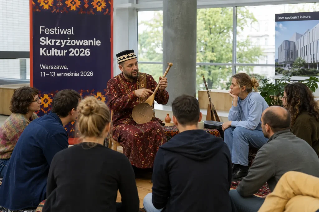 publiczność i muzycy podczas wydarzenia na scenie Teatru Dramatycznego