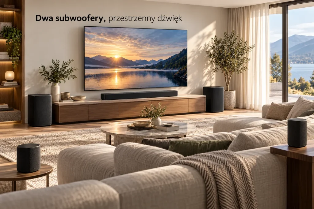 SOUNDBAR LG SOUND SUITE H7 POD TELEWIZOREM ORAZ GŁOŚNIKI M5 I M7 W SALONIE